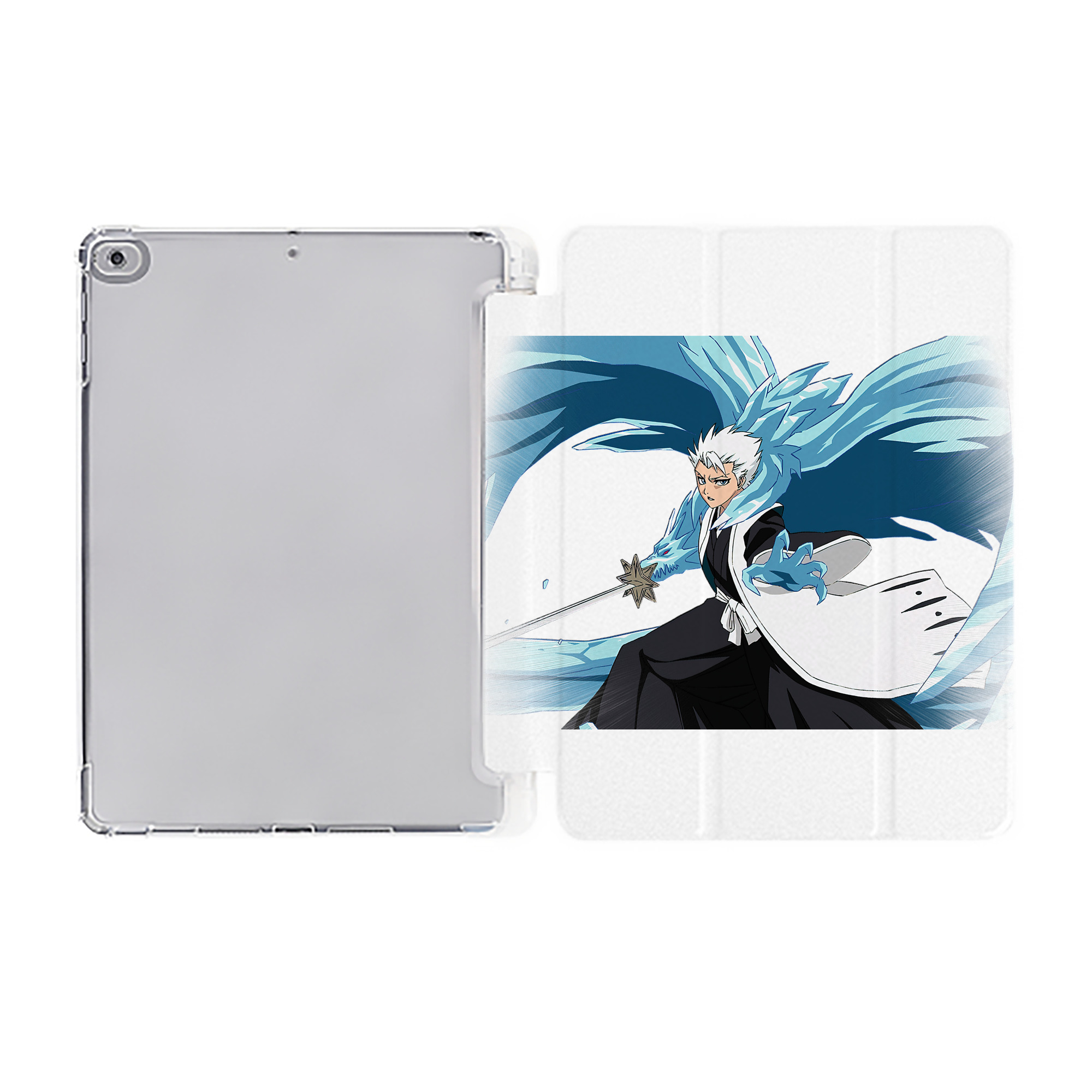 （画像用） ブリーチ 日番谷冬獅郎（ひつがや とうしろう） BLEACH Hitsugaya Toushirou IPad ケース ペン収納付き 三つ折りスタンド PUレザー×シリコン 対応機種9.5/10.5/10.9インチ
